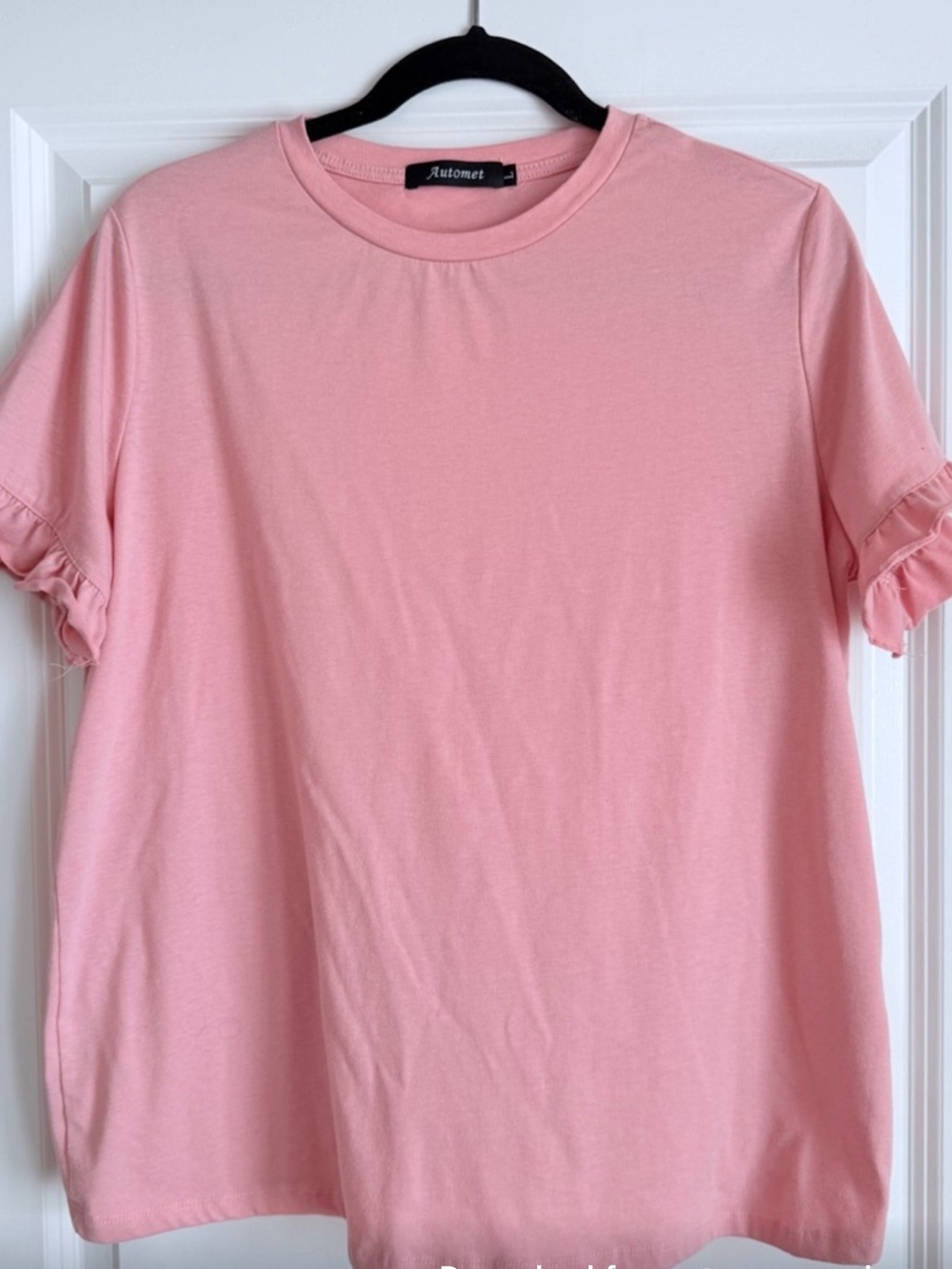 Automet Pink Short Sleeve Ruffle Tee in large